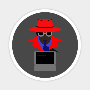 Lady Red Shush (Afro W/Computer): A Cybersecurity Design Magnet